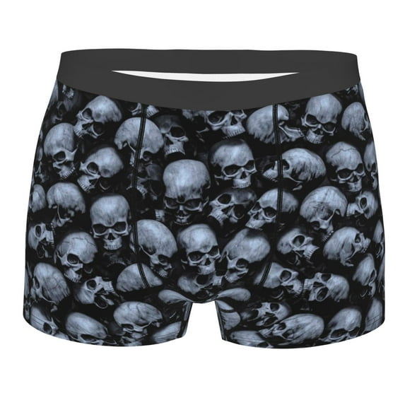 Disketp Gothic Skull Men'S Boxer Briefs,Soft And Breathable Cotton Underwear With Comfortflex Waistband