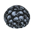thumbnail image 1 of Disketp Gothic Skull Shower Caps,Reusable Shower Cap For Women, Double Layer Waterproof Hair Cap, Large Size For All Hair Lengths,For Girls Spa Home Salon Use, 1 of 9