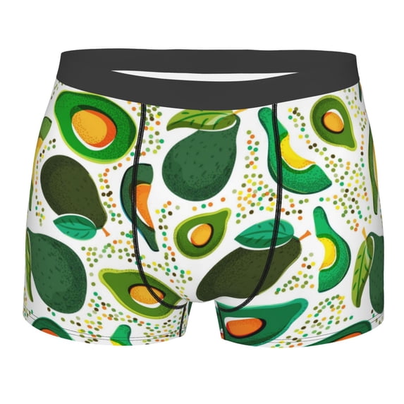 Disketp Green Avocado Men'S Boxer Briefs,Soft And Breathable Cotton Underwear With Comfortflex Waistband