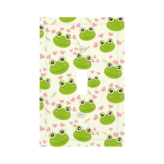 Disketp Green Frog Decorator Light Switch or Receptacle Outlet Wall Plate Decorator Wall Plate Child Safe Outlet Cover-Style T