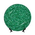 thumbnail image 1 of Disketp Green Glitter Ceramic Plate Dinner Plates Bone China Decorative Plates Art Ceramic Ornaments for Wall Hanging Decoration -10in, 1 of 6