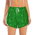 thumbnail image 1 of Disketp Green Glitter Print Women's Shorts Workout Shorts for Athletic Gym Running Shorts with Phone Pockets Large, 1 of 8