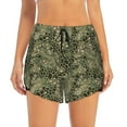 thumbnail image 1 of Disketp Green Snake Skin Print Women's Shorts Workout Shorts for Athletic Gym Running Shorts with Phone Pockets X-Large, 1 of 8