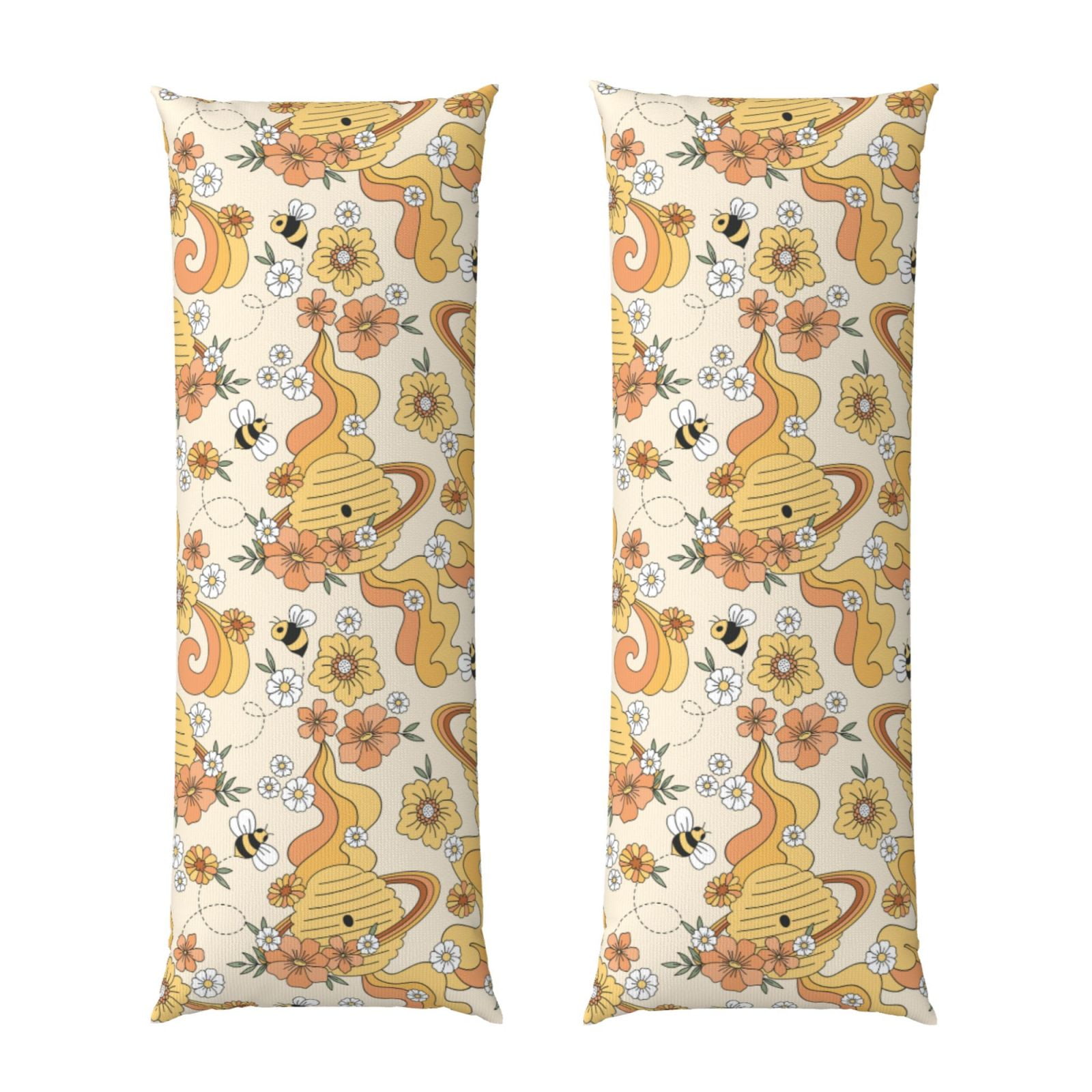 Disketp Groovy Floral Print Body Pillow Cover - Super Soft 20x54 Body ...