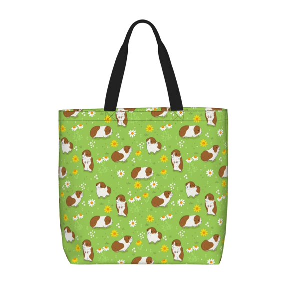 Disketp Guinea Pigs Canvas Tote Bag,Women Shoulder Bag Crossbody Handbag with Zipper Closure