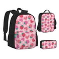 thumbnail image 1 of Disketp Haear Strawberry Large Capacity Backpack Lunch Bag Pencil Case Combination 3 Piece Set for Student, 1 of 7