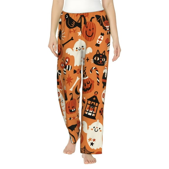 Disketp Halloween 2 Print Women'S Comfy Pajama Pants Casual Drawstring Palazzo Lounge Wide Leg Pants