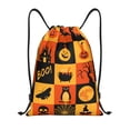 thumbnail image 1 of Disketp Halloween Banner Symbols Drawstring Backpack Drawstring Gym Bags Draw String Bags for Sports, Gym, Travel, Swimming, Beach-Medium, 1 of 6