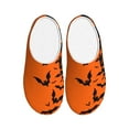 thumbnail image 1 of Disketp Halloween Bats Women's Men's Slippers Plush Slip-On House Slipper for Winter Indoor Soft Cushion Non-slip Fluffy Slides Slippers-13, 1 of 7