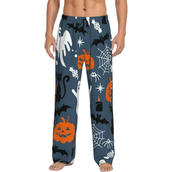 Disketp Halloween Men's Pajama Pants - Ultra Soft Fleece Sleep and Lounge Pants (Size: S-XXL)-Large