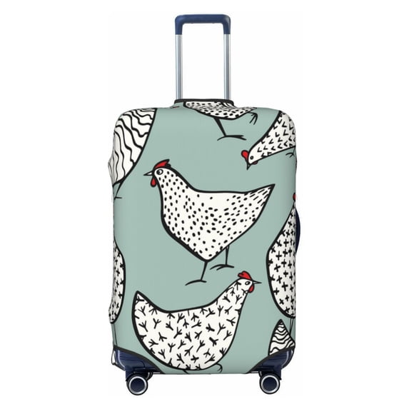 Disketp Hand Drawn Chickens Elastic Travel Luggage Cover Travel Suitcase Protective Cover For Trunk Case Apply To 18''-32'' Suitcase Cover-Medium