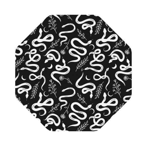 Disketp Hand Drawn Snake Funny Coasters,6 Pcs Leather Coasters with Holder, Perfect Housewarming Hostess Gifts,Protect Furniture from Water Marks Scratch and Damage