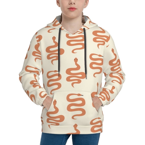 Disketp Hand Drawn Snake Youth Hoodie Sweatshirt for Boys Girls Kids Pullover Hooded Classic Casual Essentials Hoodie-Large