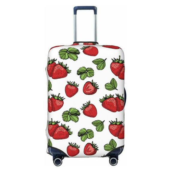 Disketp Hand Drawn Strawberry Elastic Travel Luggage Cover Travel Suitcase Protective Cover For Trunk Case Apply To 18''-32'' Suitcase Cover-Medium