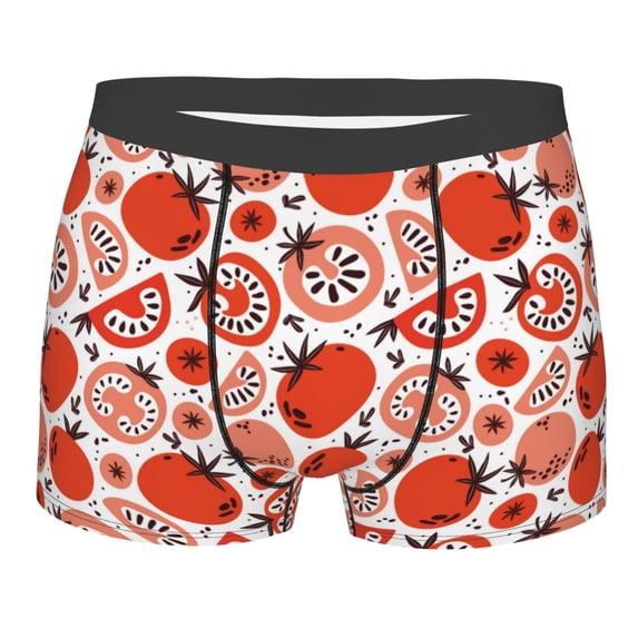 Disketp Hand Drawn Tomatoes Men's Boxer Briefs,Soft and Breathable Cotton Underwear with ComfortFlex Waistband