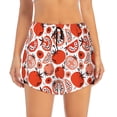 thumbnail image 1 of Disketp Hand Drawn Tomatoes Print Women's Shorts Workout Shorts for Athletic Gym Running Shorts with Phone Pockets X-Large, 1 of 8