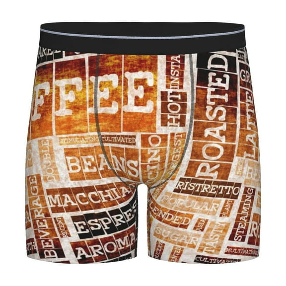 Disketp Hand Drawn Vintage Coffee Men's Boxer Briefs Men’s Underwear Boxer Briefs for Men