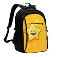 thumbnail image 1 of Disketp Happy Cartoon Star Travel Laptop Backpack, Laptops Backpack with USB Charging Port, Water Resistant Computer Bag Gift for Men & Women, 1 of 7
