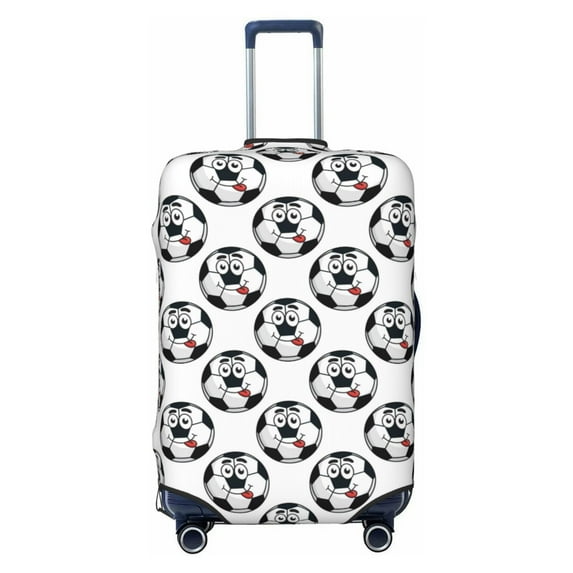 Disketp Happy Football Elastic Travel Luggage Cover Travel Suitcase Protective Cover For Trunk Case Apply To 18''-32'' Suitcase Cover (Luggage not included)-X-Large