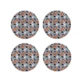 thumbnail image 1 of Disketp Happy Halloween Funny Coasters,4 Pcs Leather Coasters with Holder, Perfect Housewarming Hostess Gifts,Protect Furniture from Water Marks Scratch and Damage-Round Shape, 1 of 6