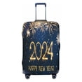 thumbnail image 1 of Disketp Happy New Year 2024 Elastic Travel Luggage Cover Travel Suitcase Protective Cover For Trunk Case Apply To 18''-32'' Suitcase Cover (Luggage not included)-Medium, 1 of 9
