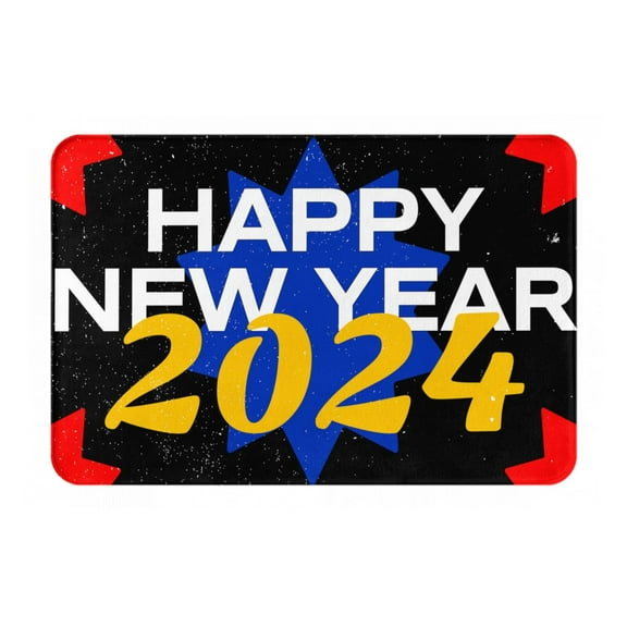 Disketp Happy New Year 2024 Mat For Front Door Outside - Doormat Outdoor Entrance - Welcome Mats Outdoor,Outside Entry And Outdoor Entrance 16''X24''