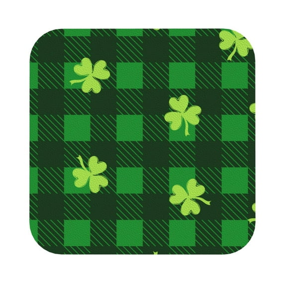 Disketp Happy St. Patrick'S Day5 Funny Coasters,6 Pcs Leather Coasters With Holder, Perfect Housewarming Hostess Gifts,Protect Furniture From Water Marks Scratch And Damage