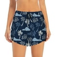 thumbnail image 1 of Disketp Hawaii Palms Print Women's Shorts Workout Shorts for Athletic Gym Running Shorts with Phone Pockets Large, 1 of 8