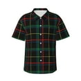 thumbnail image 1 of Disketp Hawaiian Shirts For Men,Buffalo Plaid Dark Green Print Mens Casual Short Sleeve Button Down Shirts Beach Shirt, 1 of 7