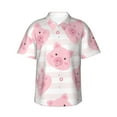 thumbnail image 1 of Disketp Hawaiian Shirts For Men,Cartoon Pig Print Mens Casual Short Sleeve Button Down Shirts Beach Shirt, 1 of 8