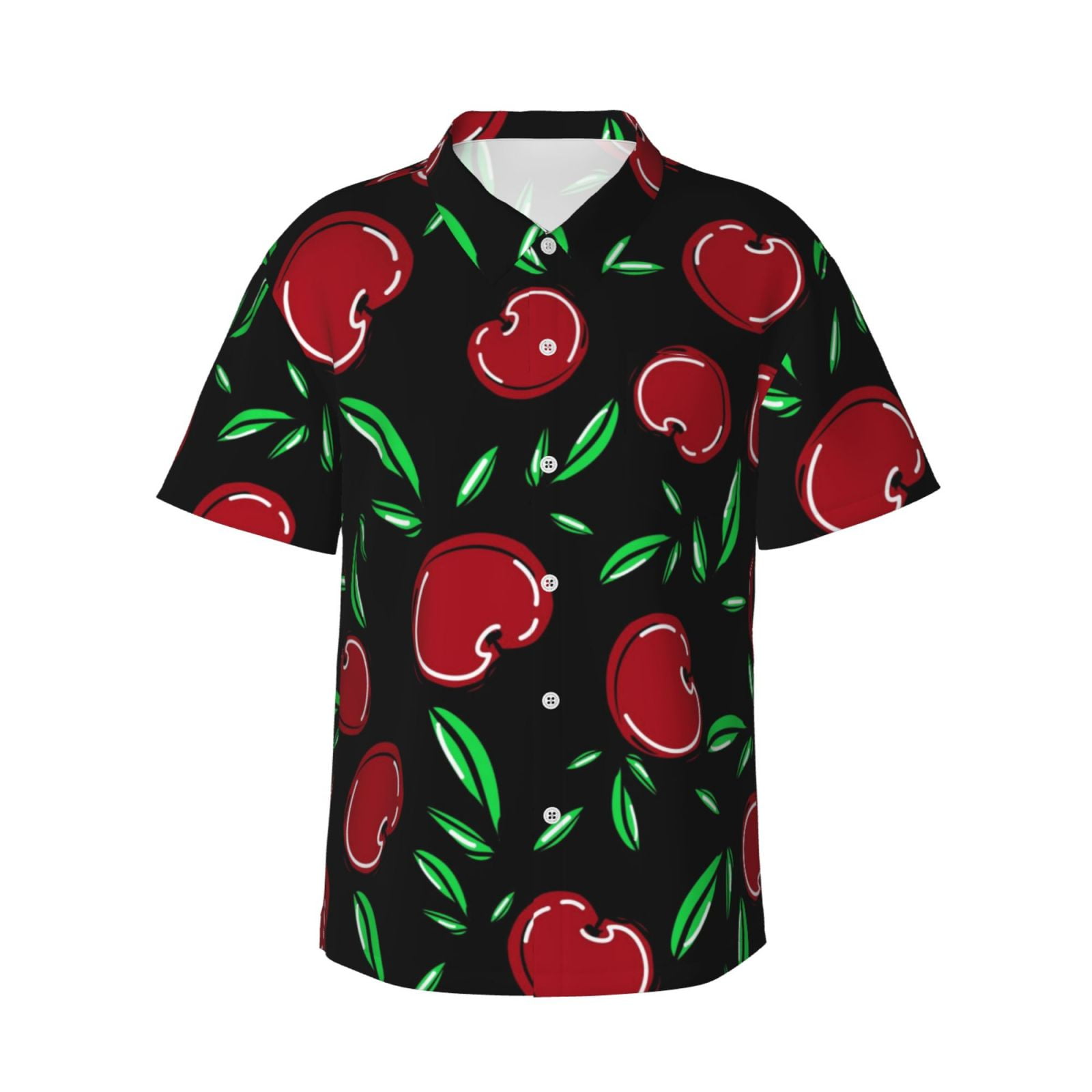 Disketp Hawaiian Shirts For Men,Cherry Print Mens Casual Short Sleeve ...
