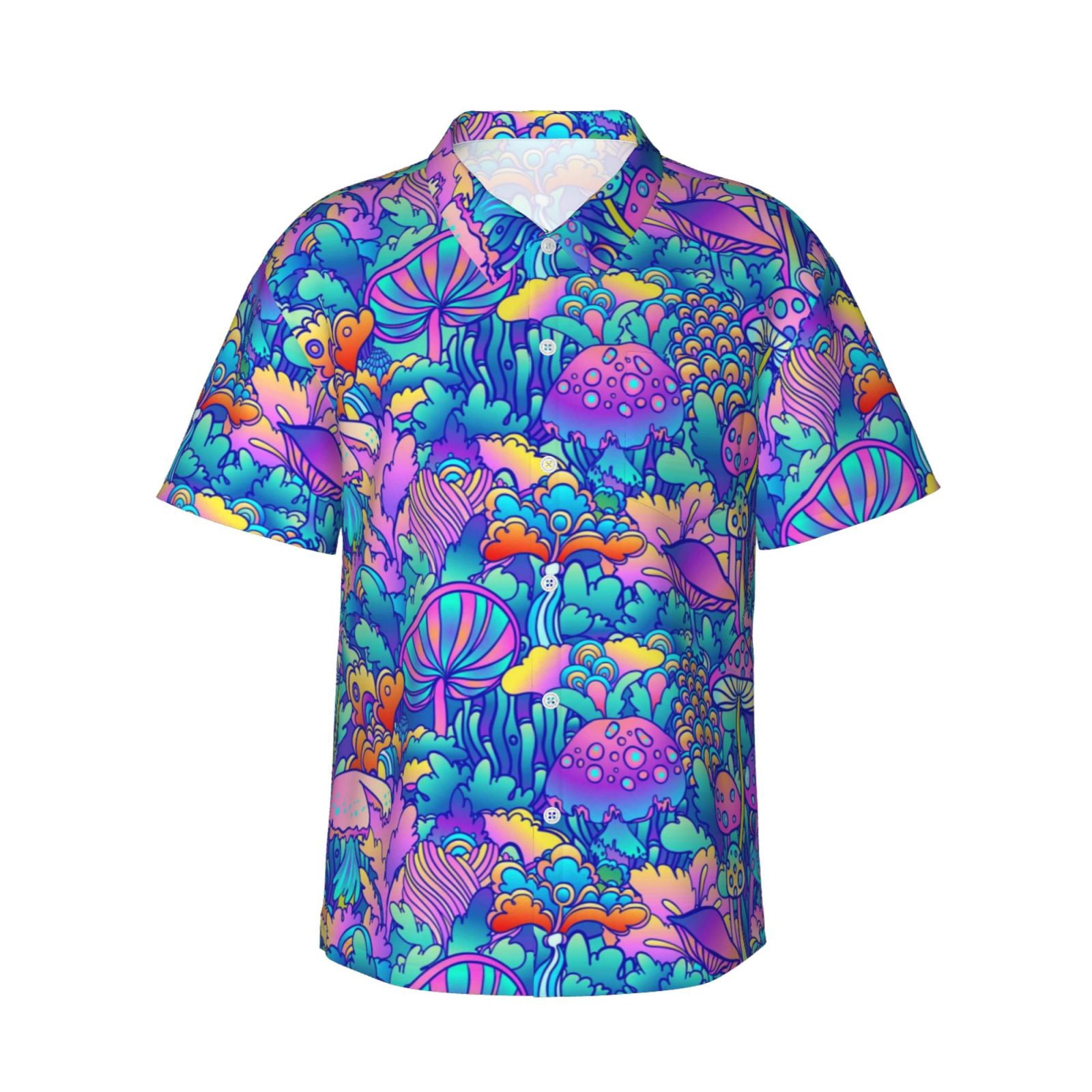 Galaxy Colorful Mushroom Print Hawaii Shirt and Beach Shorts For Men Dog and Owner Matching Outfits
