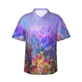 thumbnail image 1 of Disketp Hawaiian Shirts For Men,Colorful Purple Cosmos Flower Print Mens Casual Short Sleeve Button Down Shirts Beach Shirt, 1 of 7