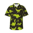 thumbnail image 1 of Disketp Hawaiian Shirts For Men,Cute Cartoon Dinosaurs Green Silhouette Pattern Print Mens Casual Short Sleeve Button Down Shirts Beach Shirt, 1 of 7
