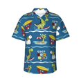 thumbnail image 1 of Disketp Hawaiian Shirts For Men,Dinosaur On The Beach Vacation，Coconut Crab Print Mens Casual Short Sleeve Button Down Shirts Beach Shirt, 1 of 7