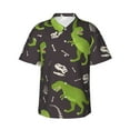 thumbnail image 1 of Disketp Hawaiian Shirts For Men,Dinosaur Skeleton Seamless Grunge Pattern Print Mens Casual Short Sleeve Button Down Shirts Beach Shirt, 1 of 7