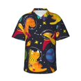 thumbnail image 1 of Disketp Hawaiian Shirts For Men,Dinosaurs In Space Print Mens Casual Short Sleeve Button Down Shirts Beach Shirt, 1 of 8