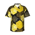 thumbnail image 1 of Disketp Hawaiian Shirts For Men,Geometric Pattern With Bee Print Mens Casual Short Sleeve Button Down Shirts Beach Shirt, 1 of 8