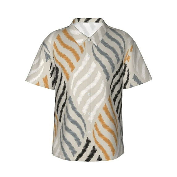Disketp Hawaiian Shirts For Men,Geometric Print Mens Casual Short Sleeve Button Down Shirts Beach Shirt