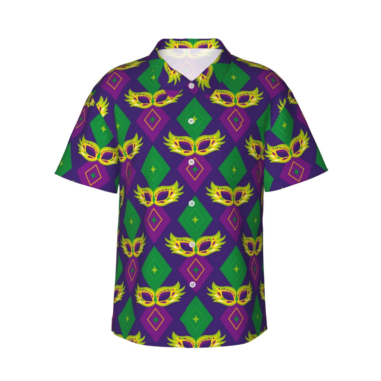mardi gras button up shirt