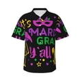 thumbnail image 1 of Disketp Hawaiian Shirts For Men,Mardi Gras With Flamingo Print Mens Casual Short Sleeve Button Down Shirts Beach Shirt, 1 of 8