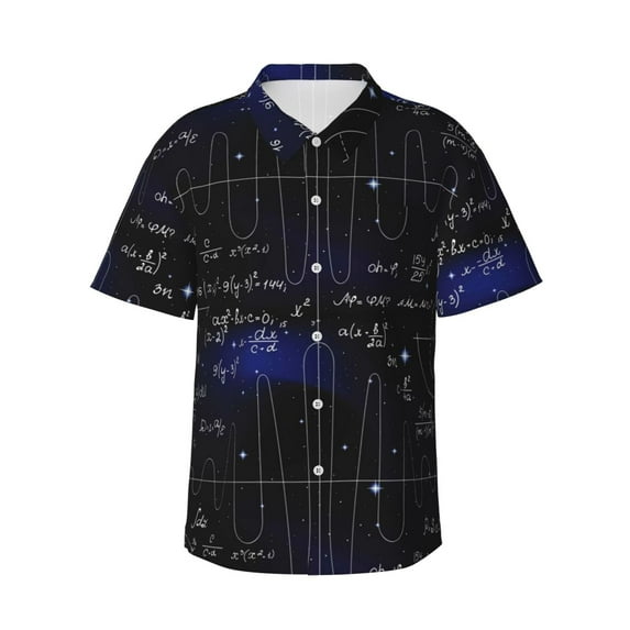 Disketp Hawaiian Shirts For Men,Mathematica Science Print Mens Casual Short Sleeve Button Down Shirts Beach Shirt
