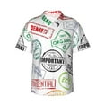 thumbnail image 1 of Disketp Hawaiian Shirts For Men,Stamp Set Collection Print Mens Casual Short Sleeve Button Down Shirts Beach Shirt, 1 of 7