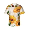 thumbnail image 1 of Disketp Hawaiian Shirts For Men,Sunflower Print Mens Casual Short Sleeve Button Down Shirts Beach Shirt, 1 of 7