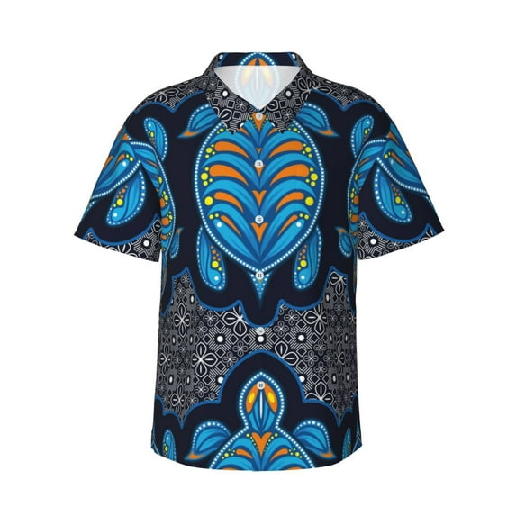 Disketp Hawaiian Shirts For Men,Turtle Print Mens Casual Short Sleeve Button Down Shirts Beach Shirt