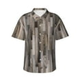thumbnail image 1 of Disketp Hawaiian Shirts For Men,Wooden Texture Print Mens Casual Short Sleeve Button Down Shirts Beach Shirt, 1 of 7