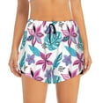 thumbnail image 1 of Disketp Hawaiian Style Print Women's Shorts Workout Shorts for Athletic Gym Running Shorts with Phone Pockets X-Large, 1 of 8