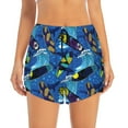 thumbnail image 1 of Disketp Hawaiian Style Print Women's Shorts Workout Shorts for Athletic Gym Running Shorts with Phone Pockets X-Large, 1 of 8