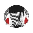 thumbnail image 1 of Disketp Heart Black Buffalo Plaid Gingham Shower Caps,Reusable Shower Cap For Women, Double Layer Waterproof Hair Cap, Large Size For All Hair Lengths,For Girls Spa Home Salon Use, 1 of 9