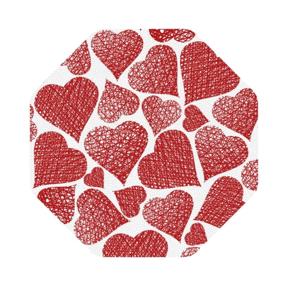 Disketp Hearts Funny Coasters,6 Pcs Leather Coasters With Holder, Perfect Housewarming Hostess Gifts,Protect Furniture From Water Marks Scratch And Damage